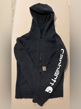 Carhartt mid weight zip-up hoodie Black Size Youth L 14-16, Women’s S